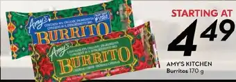 Sobeys Amy's kitchen burritos offer