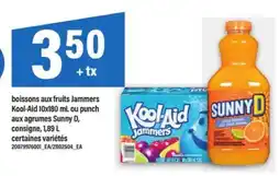 Maxi boissons aux fruits Jammers Kool-Aid 10x180 mL ou punch aux agrumes Sunny D offer