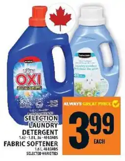 Food Basics SELECTION LAUNDRY DETERGENT / FABRIC SOFTENER offer