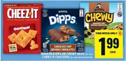 Food Basics Quaker Dipps or Chewy Bars, Cheez-It Crackers offer