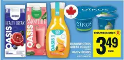 Food Basics Danone Oikos Greek Yogurt & Oasis Drinks offer