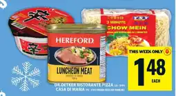 Food Basics Hereford Luncheon Meat, Shin Ramyun, Y&Y Chow Mein offer