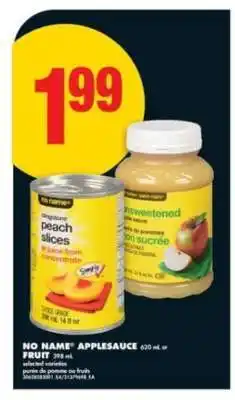 No Frills NO NAME APPLESAUCE or FRUIT offer