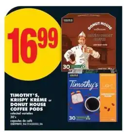 No Frills TIMOTHY'S, KRISPY KREME or DONUT HOUSE COFFEE PODS offer