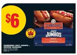 No Frills SCHNEIDERS JUICY JUMBOS OR SMOKED SAUSAGES offer