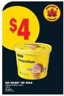 No Frills NO NAME ICE MILK offer