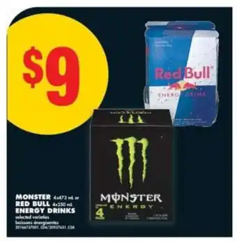 No Frills MONSTER or RED BULL ENERGY DRINKS offer