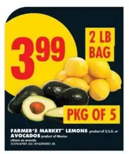 No Frills Farmer's Market Lemons or Avocados offer