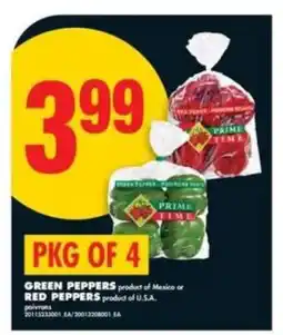 No Frills PKG OF 4 GREEN PEPPERS or RED PEPPERS offer