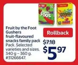 Walmart Fruit by the Foot Gushers offer