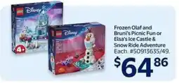 Walmart Frozen Olaf and Bruni's Picnic Fun or Elsa's Ice Castle & Snow Ride Adventure offer