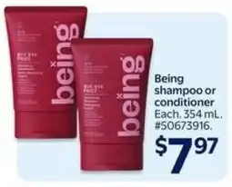 Walmart Being shampoo or conditioner offer