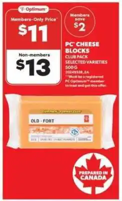 Real Canadian Superstore PC Cheese Blocks offer