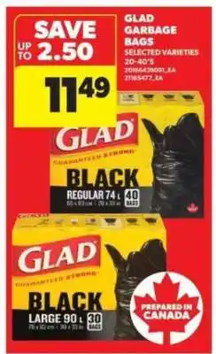 Real Canadian Superstore GLAD GARBAGE BAGS offer