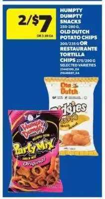 Real Canadian Superstore Humpty Dumpty Snacks, Old Dutch Potato Chips, Restaurante Tortilla Chips offer