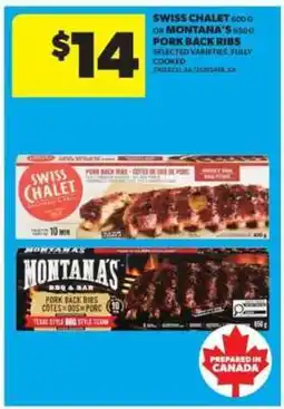 Real Canadian Superstore SWISS CHALET or MONTANA'S Pork Back Ribs offer