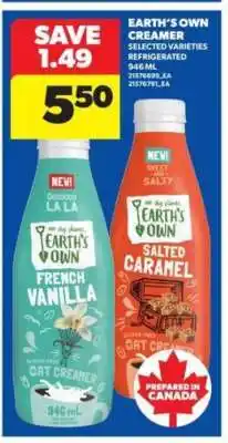 Real Canadian Superstore Earth's Own Creamer offer