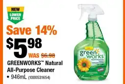Home Depot GREENWORKS Natural All purpose cleaner 946mL offer