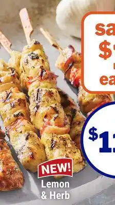 M & M Food Market Lemon & Herb Chicken Skewers offer