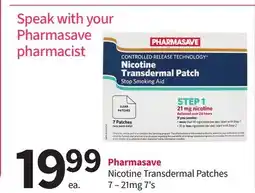 Pharmasave Pharmasave Nicotine Transdermal Patches offer