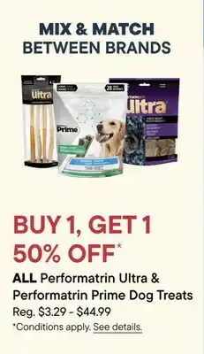 Petvalu ALL Performatrin Ultra & Performatrin Prime Dog Treats offer