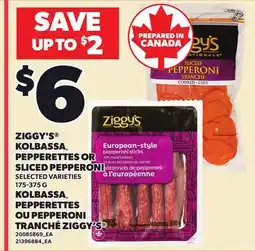 Independent City Market ZIGGY'S KOLBASSA PEPPERETTES OR PEPPERETTES OR SLICED PEPPERONI offer