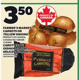 Independent City Market FARMER'S MARKET CARROTS OR YELLOW ONIONS, 3 LB BAG offer