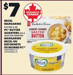 Independent City Market BECEL MARGARINE, 637/850 G PC BUTTER QUARTERS 454 G offer