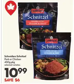 Longo's Schneiders Schnitzel Pork or Chicken offer