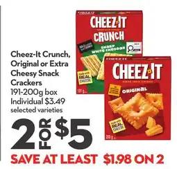 Longo's Cheez-It Crunch, Original or Extra Cheesy Snack Crackers offer