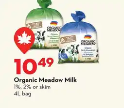 Longo's Organic Meadow Milk offer