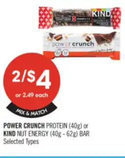 Shoppers Drug Mart POWER CRUNCH PROTEIN (40g) or KIND NUT ENERGY (40g - 62g) BAR offer