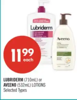 Shoppers Drug Mart LUBRIDERM (710mL) or AVEENO (532mL) LOTIONS offer