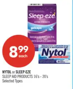 Shoppers Drug Mart NYTOL or SLEEP-EZE SLEEP AID PRODUCTS offer