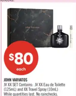 Shoppers Drug Mart JOHN VARVATOS JV XX SET Contains: JV XX Eau de Toilette (125mL) and XX Travel Spray (10mL) offer