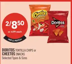 Shoppers Drug Mart DORITOS TORTILLA CHIPS or CHEETOS SNACKS offer