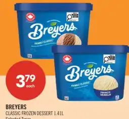 Shoppers Drug Mart BREYERS CLASSIC FROZEN DESSERT 1.41L offer
