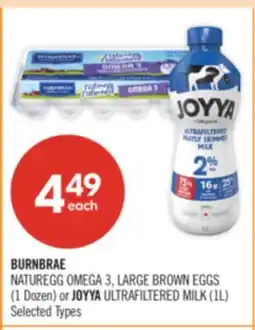 Shoppers Drug Mart BURNBRAE NATUREGG OMEGA 3, LARGE BROWN EGGS (1 Dozen) or JOYYA ULTRAFILTERED MILK (1L) offer