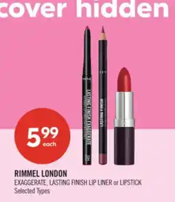 Shoppers Drug Mart RIMMEL LONDON EXAGGERATE, LASTING FINISH LIP LINER or LIPSTICK offer
