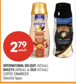 Shoppers Drug Mart INTERNATIONAL DELIGHT (425mL), BAILEYS (400mL) or SILK (473mL) COFFEE ENHANCER offer
