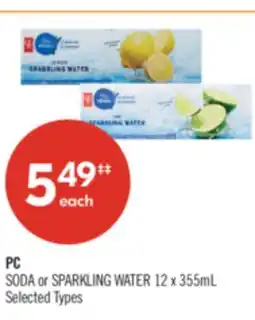 Shoppers Drug Mart PC SODA or SPARKLING WATER offer