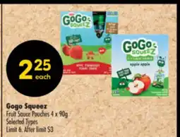 Shoppers Drug Mart Gogo Squeez Fruit Sauce Pouches offer