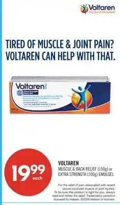 Shoppers Drug Mart VOLTAREN MUSCLE & BACK RELIEF (150 g) or EXTRA STRENGTH (100 g) EMULGEL offer