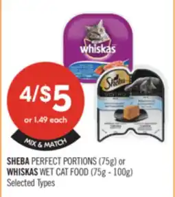 Shoppers Drug Mart SHEBA PERFECT PORTIONS (75g) WHISKAS WET CAT FOOD (75g – 100g) offer