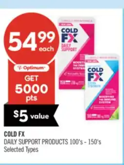 Shoppers Drug Mart COLD FX DAILY SUPPORT PRODUCTS offer