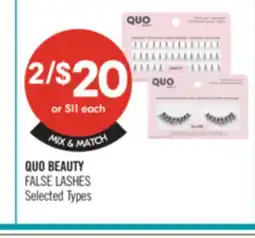 Shoppers Drug Mart QUO BEAUTY FALSE LASHES offer