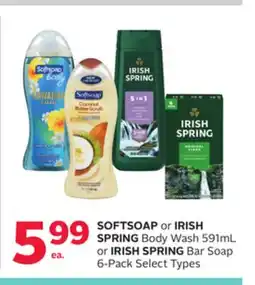 Rexall SOFTSOAP or IRISH SPRING Body Wash 591mL or IRISH SPRING Bar Soap 6-Pack offer