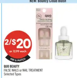Shoppers Drug Mart QUO BEAUTY FALSE NAILS or NAILS TREATMENT offer