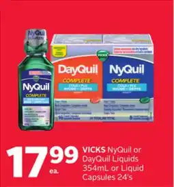 Rexall VICKS NyQuil or DayQuil Liquids 354mL or Liquid Capsules 24's offer