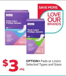 Rexall OPTION + Pads or Liners offer